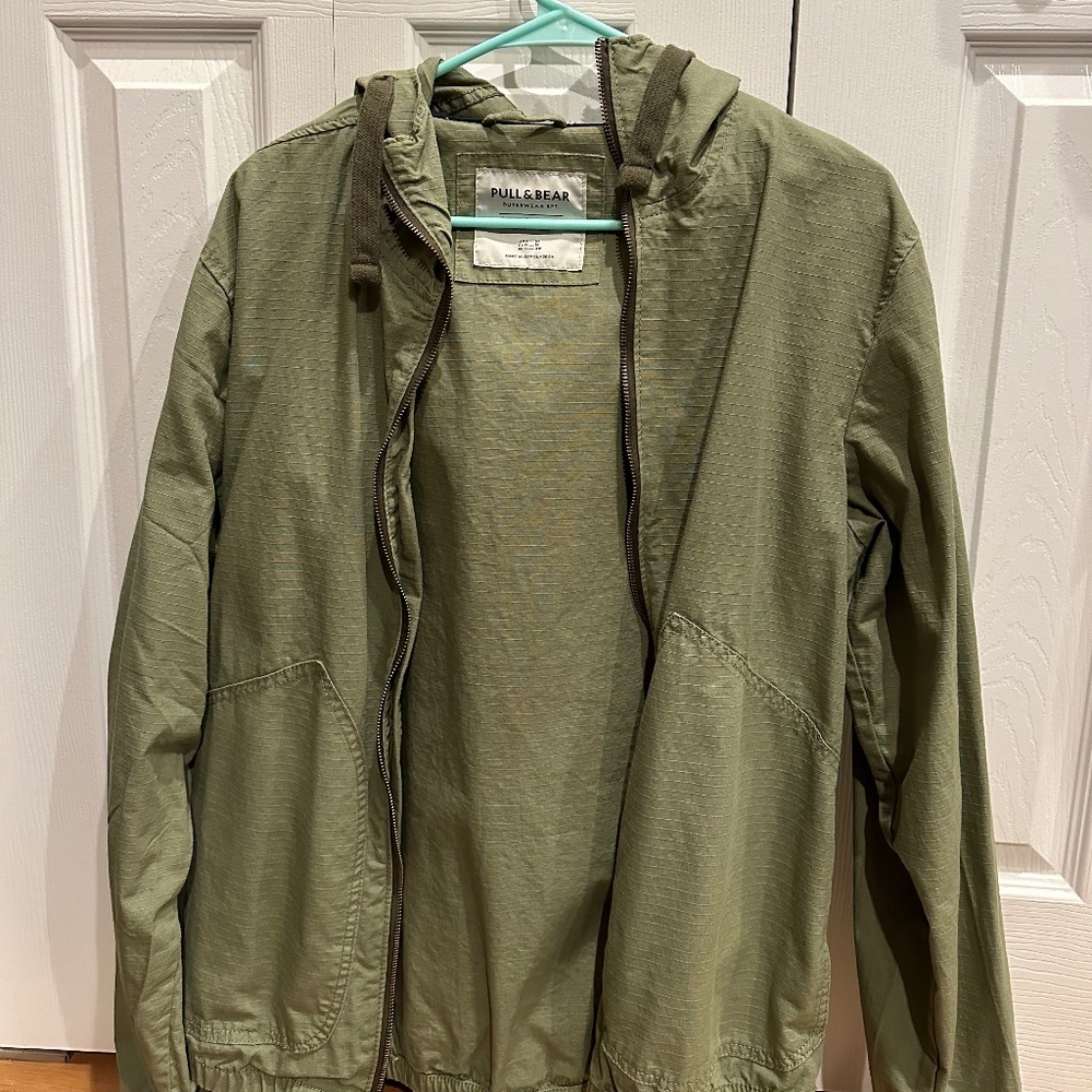 Pull&Bear olive green canvas jacket